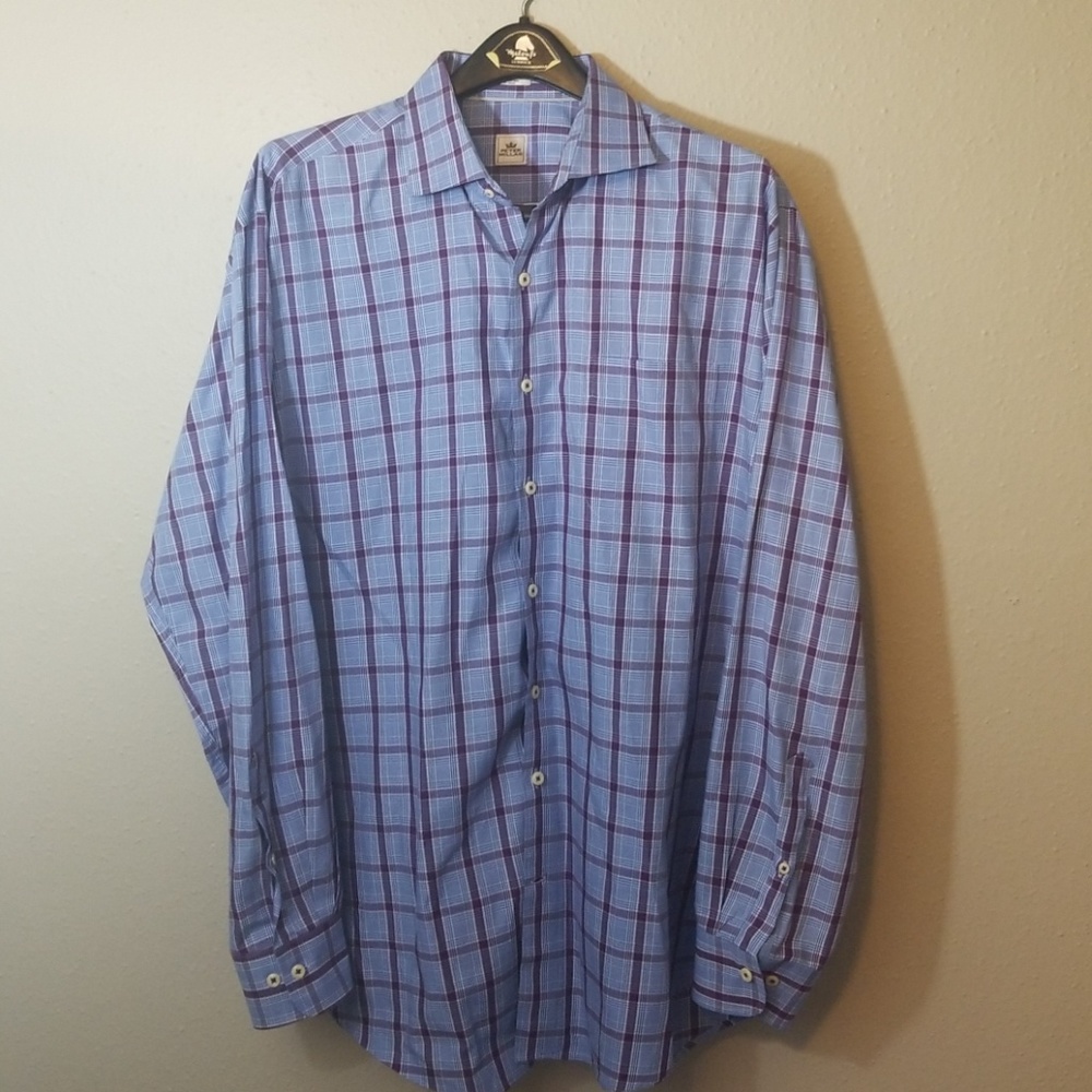 Peter Millar Men's XL LS Plaid Button Down Shirt
